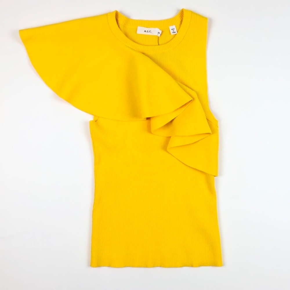 A.L.C. Yellow Ruffle Top - Picture 4 of 4